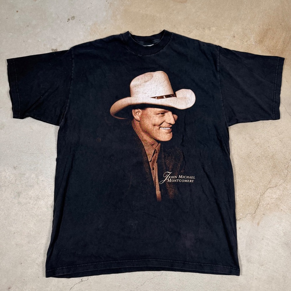 Vintage John Michael Montgomery T-Shirt 1996 Cotton XL Black Concert‎ Tour Music